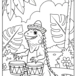 coloriage Iguane pour enfant de 2 ans