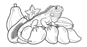 coloriage Iguane a imprimer gratuit