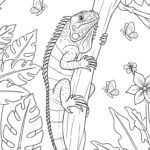 coloriage Iguane à imprimer pdf gratuit