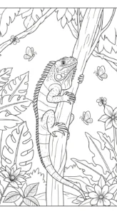 coloriage Iguane à imprimer pdf gratuit