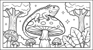 coloriage Iguane pour enfant de 10 ans