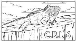 coloriage Iguane pour enfants