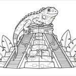 image de coloriage Iguane pour enfant