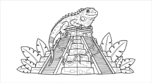 image de coloriage Iguane pour enfant