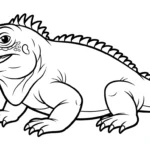 coloriage Iguane pour bebe a imprimer