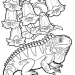 coloriage Iguane pour enfant de 8 ans