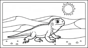 coloriage Iguane de pour enfants