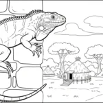 coloriage Iguane pour enfant de 5 ans
