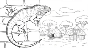coloriage Iguane pour enfant de 5 ans