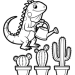 coloriage Iguane à imprimer pour enfant de 9 ans