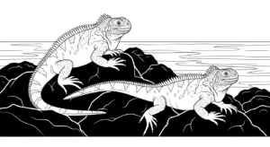 coloriage Iguane pour enfants a imprimer