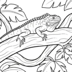 coloriage Iguane à imprimer pour enfant de 9 ans