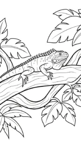coloriage Iguane à imprimer pour enfant de 9 ans