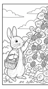 coloriage Peter Rabbit pour enfant de 5 ans