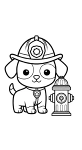 coloriage Pompier et decoupage a imprimer gratuit