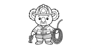 coloriage Pompier pour primaire