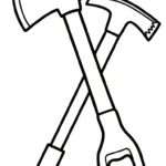 image de coloriage Pompier pour enfant
