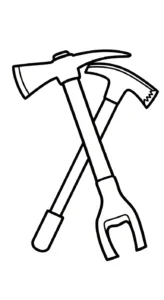 image de coloriage Pompier pour enfant