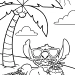coloriage Stitch updated pour enfant de 3 ans