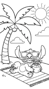 coloriage Stitch updated pour enfant de 3 ans