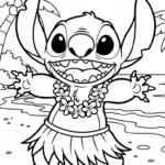coloriage Stitch updated et découpage à imprimer
