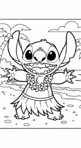 coloriage Stitch updated et découpage à imprimer