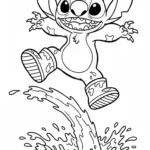 coloriage Stitch updated et decoupage