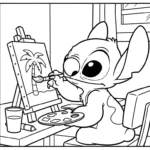 imprimer coloriage Stitch updated pour enfant