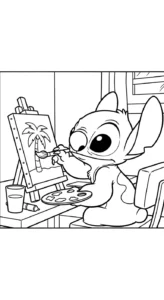 imprimer coloriage Stitch updated pour enfant