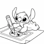 coloriage Stitch updated pour enfant à imprimer