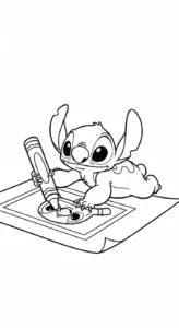 coloriage Stitch updated pour enfant à imprimer