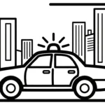 coloriage Voiture de Police à imprimer pour enfant de 12 ans
