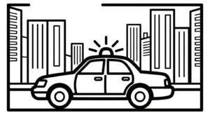 coloriage Voiture de Police à imprimer pour enfant de 12 ans