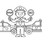 coloriage Voiture de Police gratuit