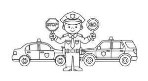 coloriage Voiture de Police gratuit