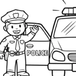 coloriage Voiture de Police pour primaire