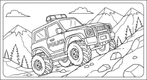 coloriage Voiture de Police gratuit à imprimer