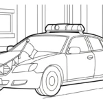 coloriage Voiture de Police educatif pour enfant