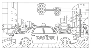 télécharger coloriage Voiture de Police gratuit