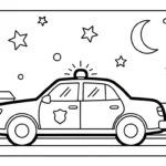 coloriage Voiture de Police à imprimer kawaii