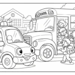 coloriage Voiture de Police pour enfant de 4 ans