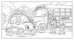 coloriage Voiture de Police pour enfant de 4 ans