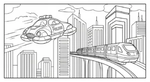 coloriage Voiture de Police a imprimer pour enfant de 4 ans