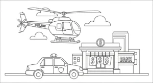 coloriage Voiture de Police à imprimer a4