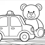 coloriage Voiture de Police et decoupage a imprimer gratuit