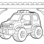 coloriage Voiture de Police en ligne pour enfant