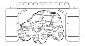 coloriage Voiture de Police en ligne pour enfant