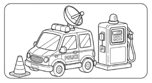 coloriage Voiture de Police pour enfants à télécharger