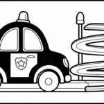 coloriage Voiture de Police pour enfants