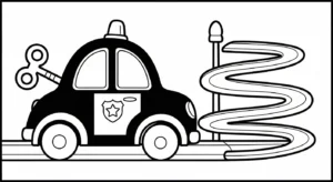 coloriage Voiture de Police pour enfants